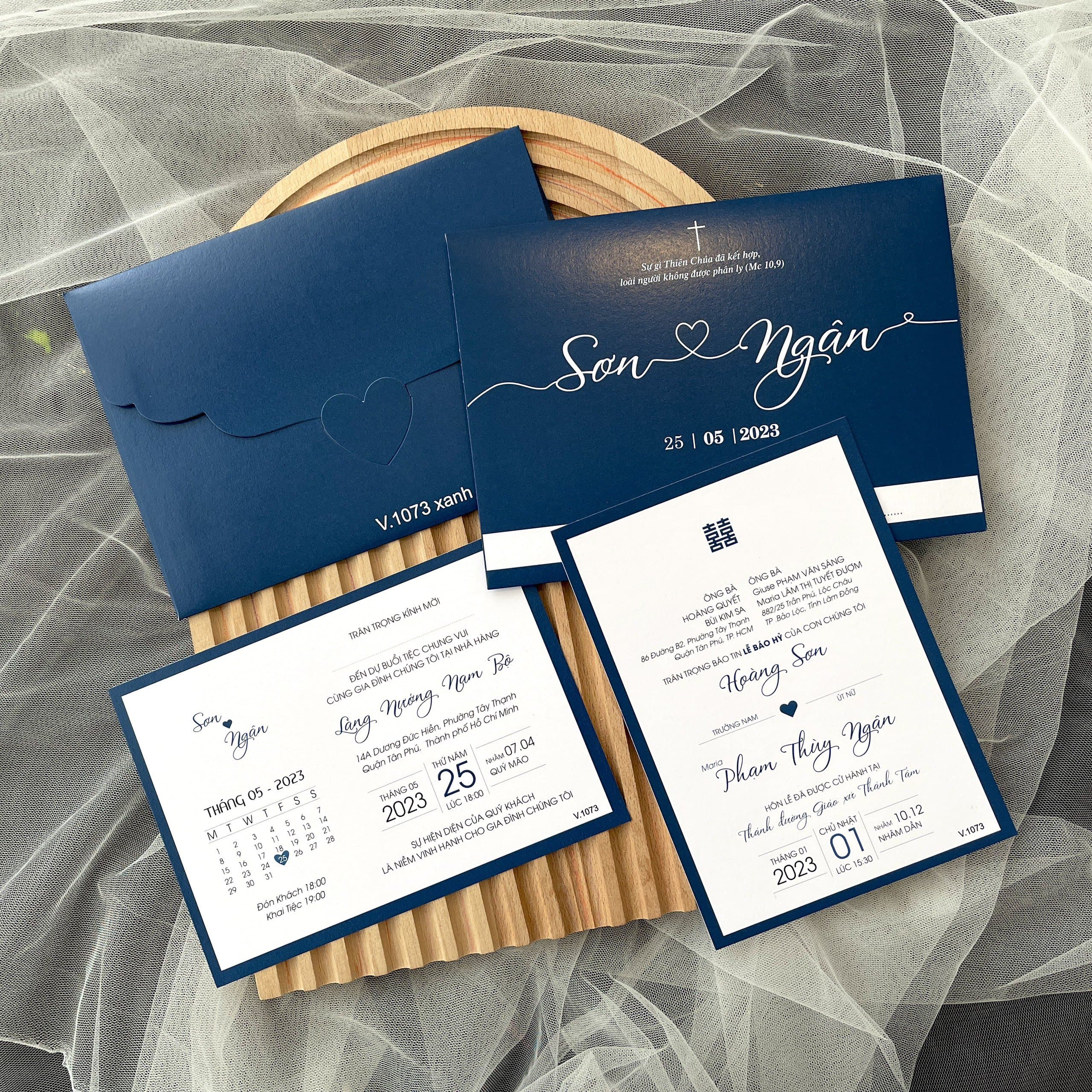 Thiệp cưới xanh dương cơ bản 2