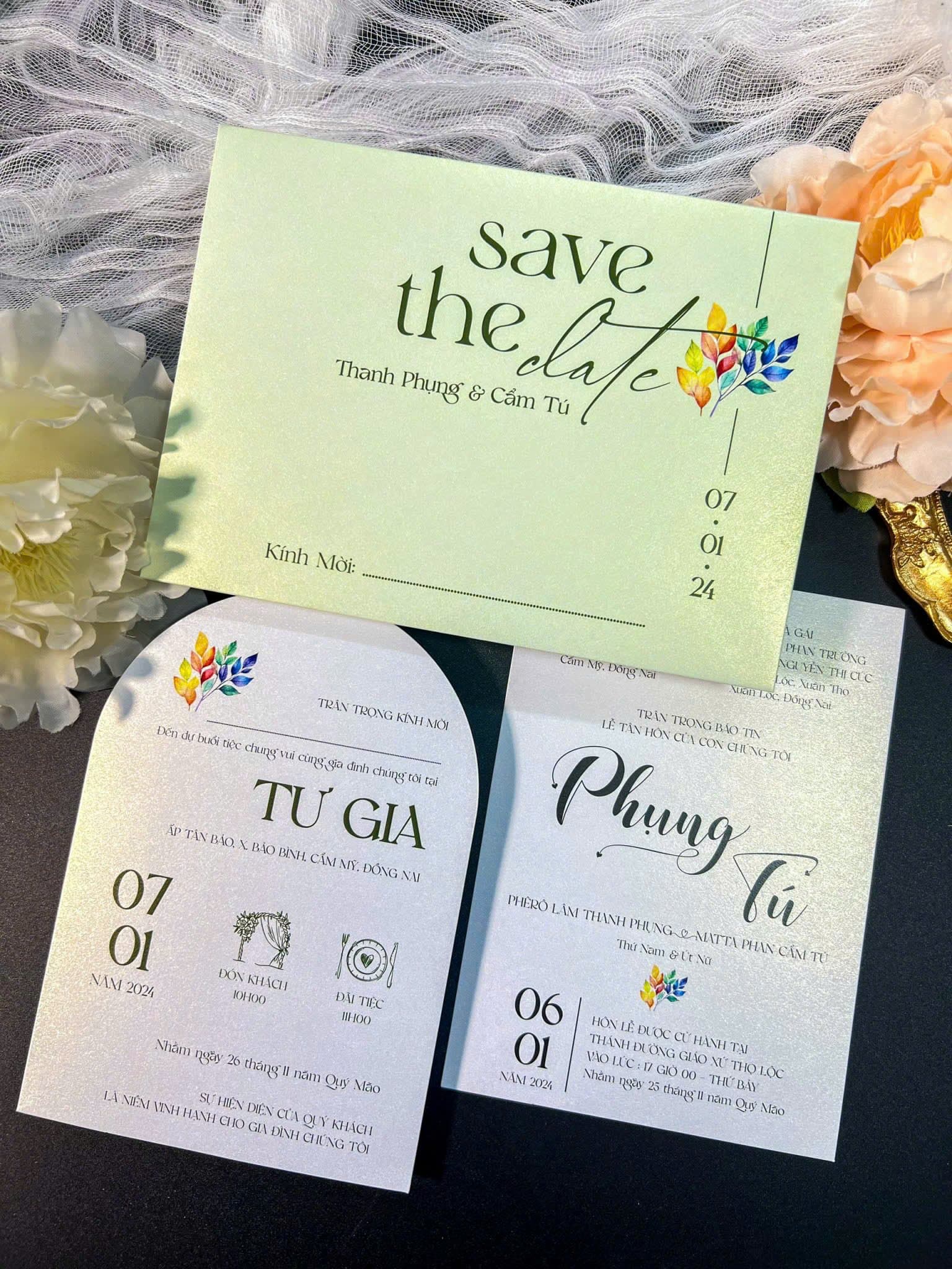 Thiệp cưới cách điệu save the date