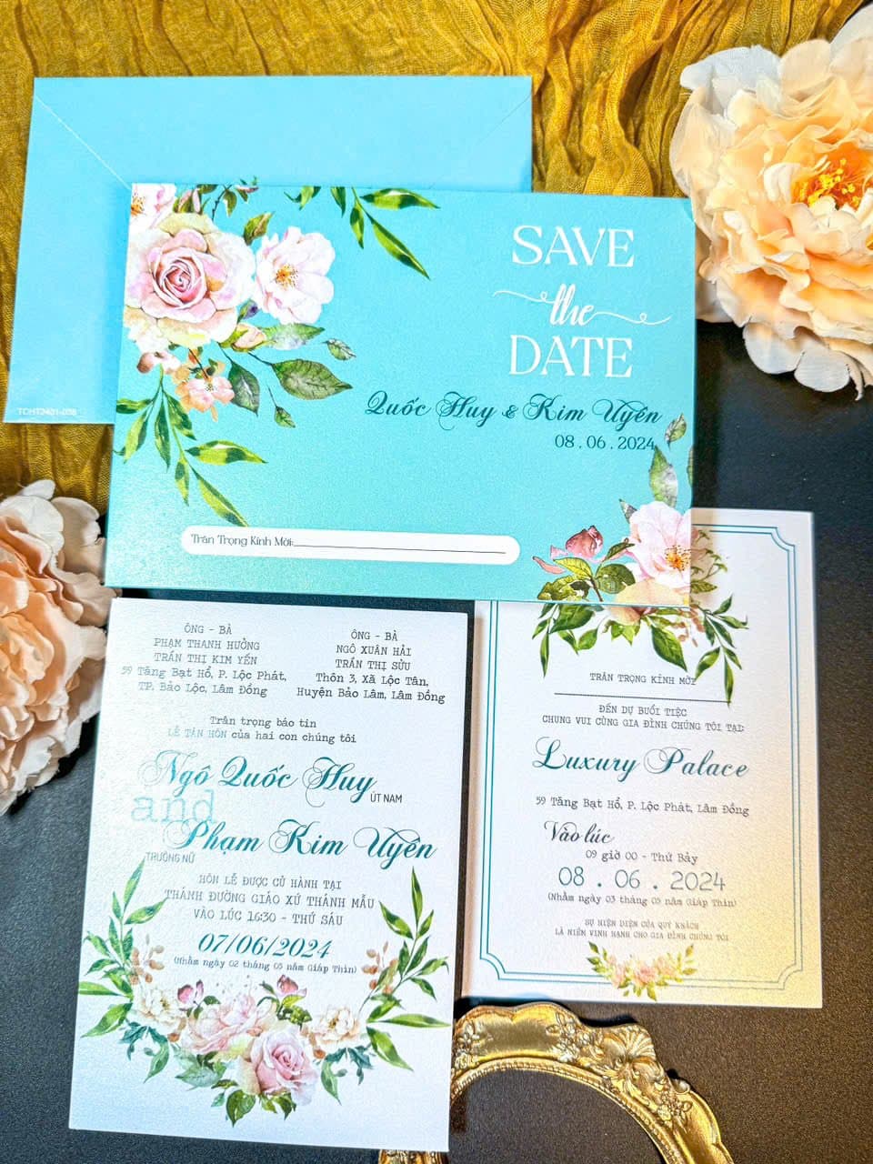 Thiệp xanh tươi hoa