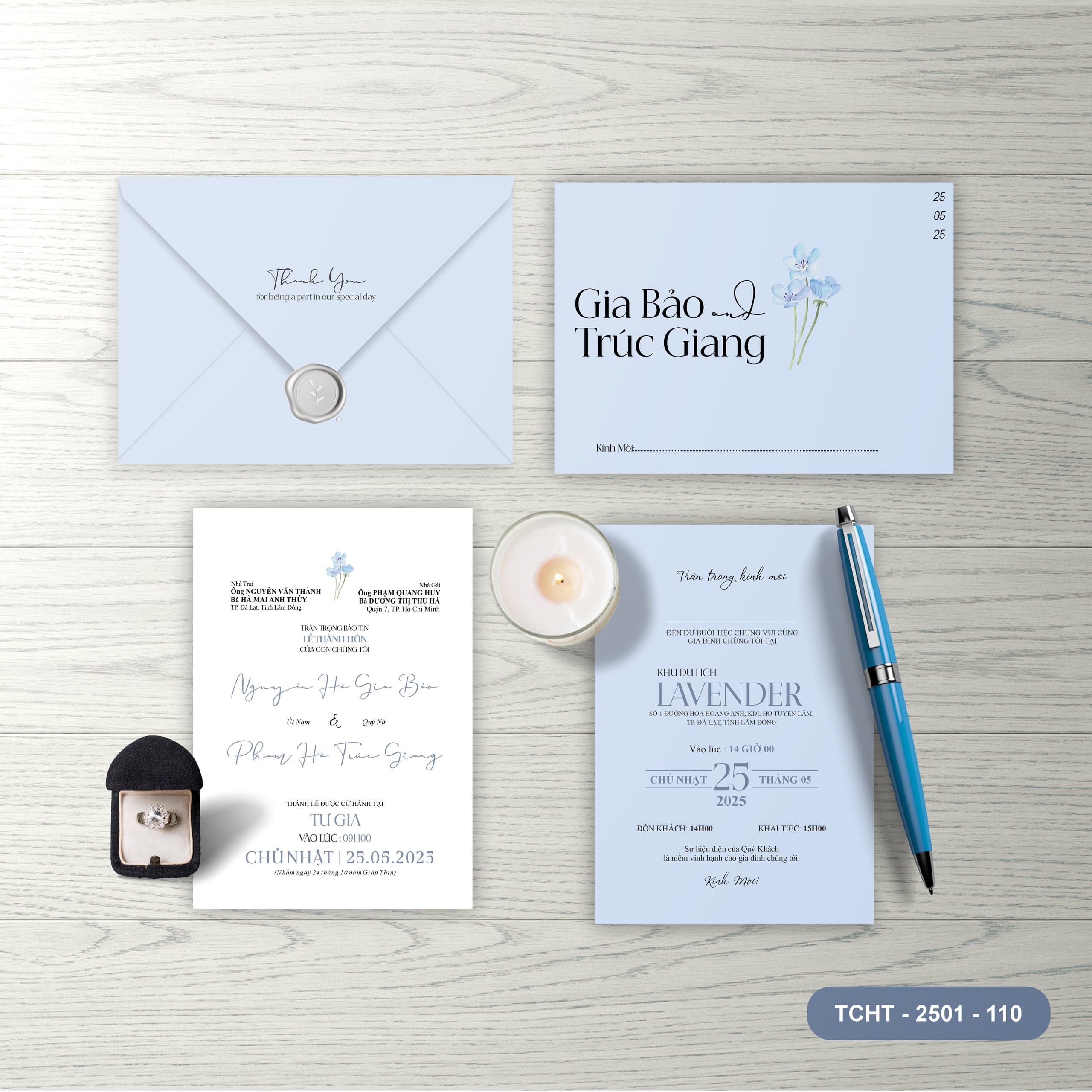 Thiệp xanh nước biển