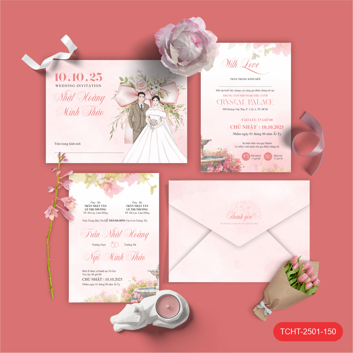 Hồng chibi kèm hoa