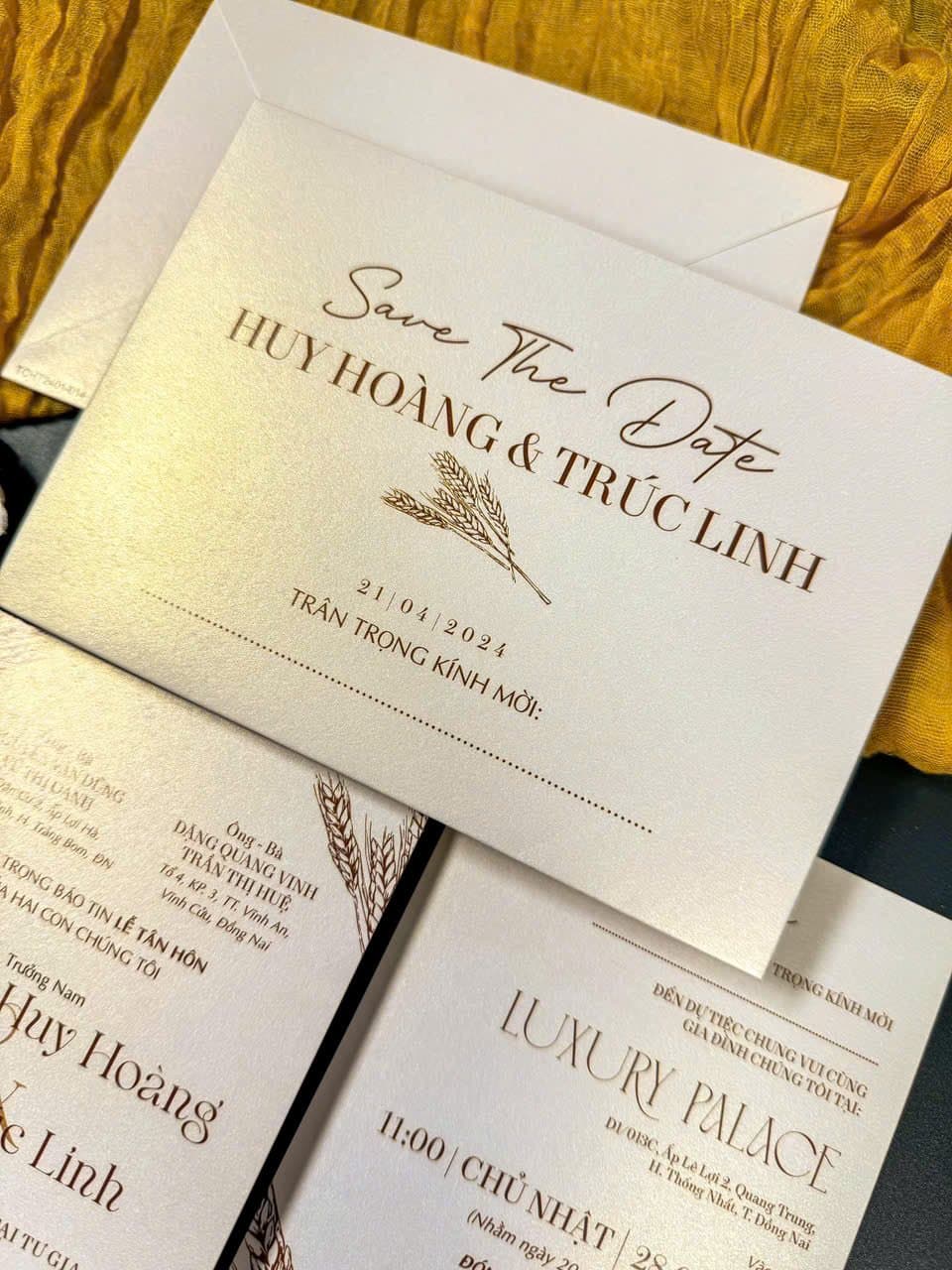 Thiệp cách điệu bông lúa chữ nâu - ảnh 3