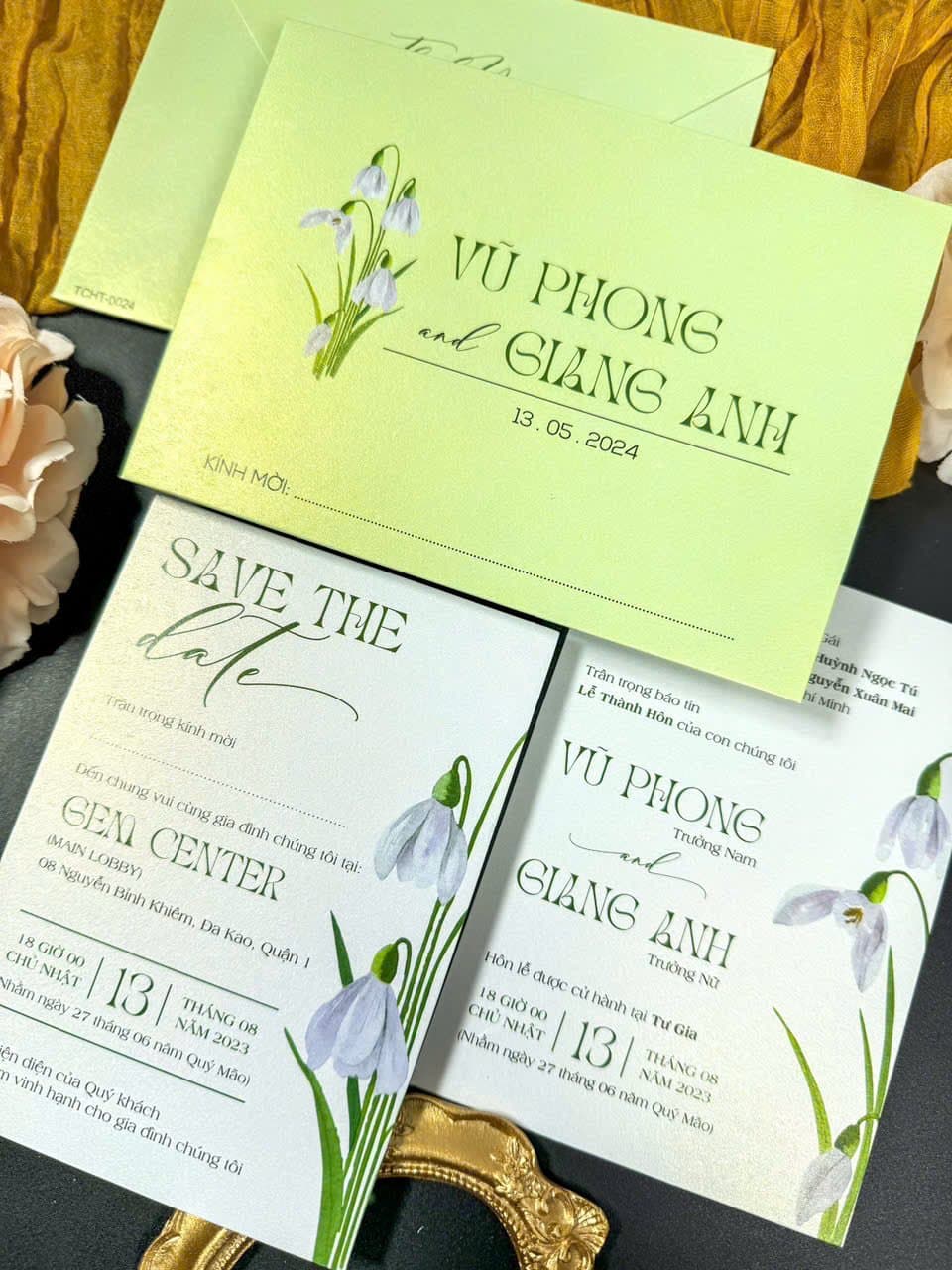 Thiệp xanh lá cách điệu hoa - ảnh 2