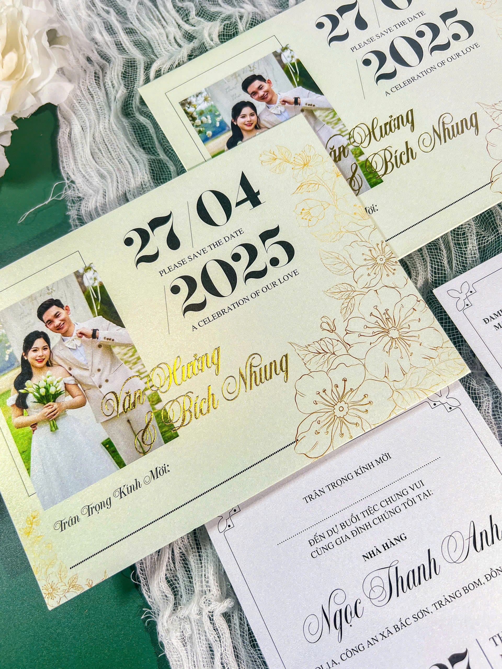 Thiệp cưới nhẹ nhàng kèm ảnh