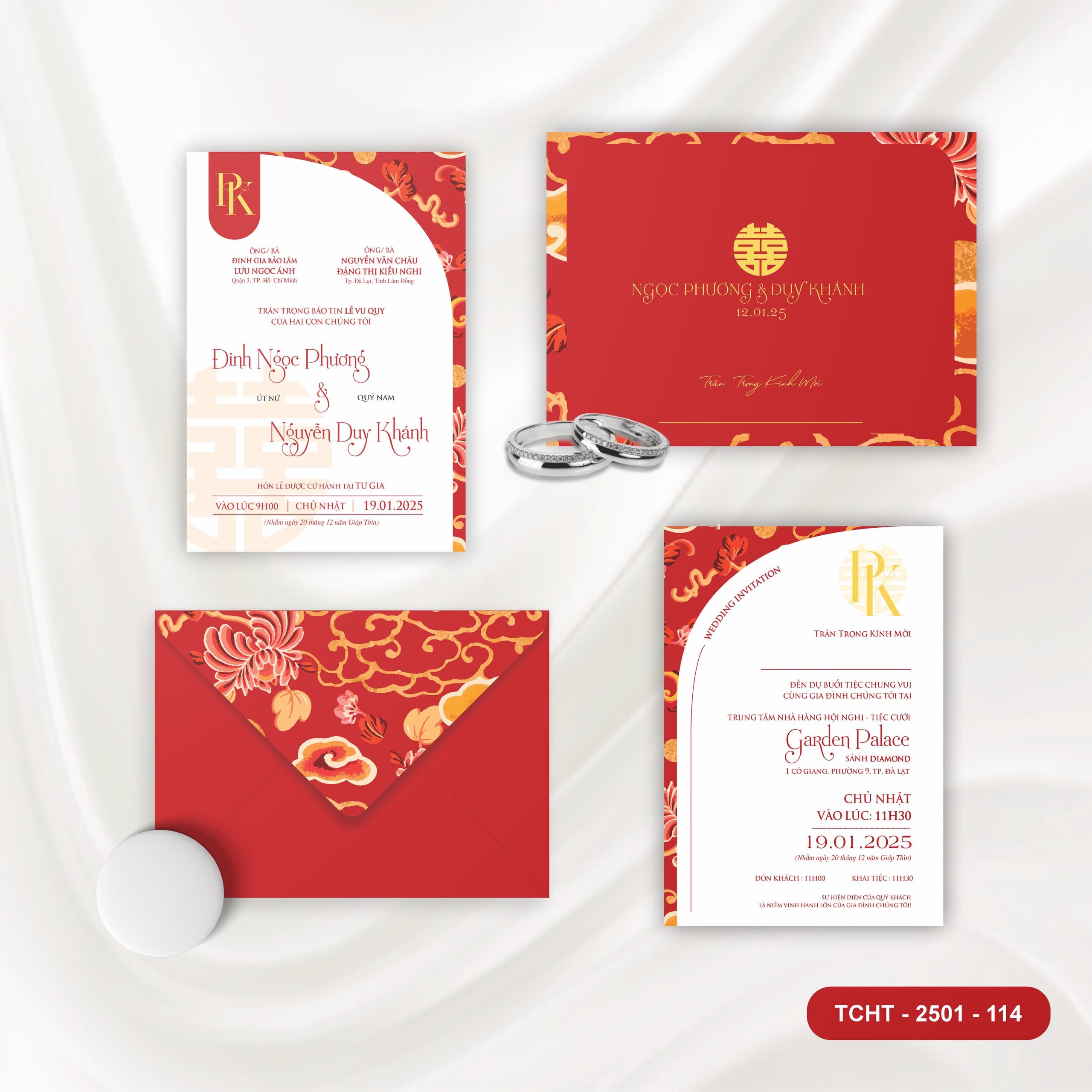 Thiệp đỏ vân truyền thống