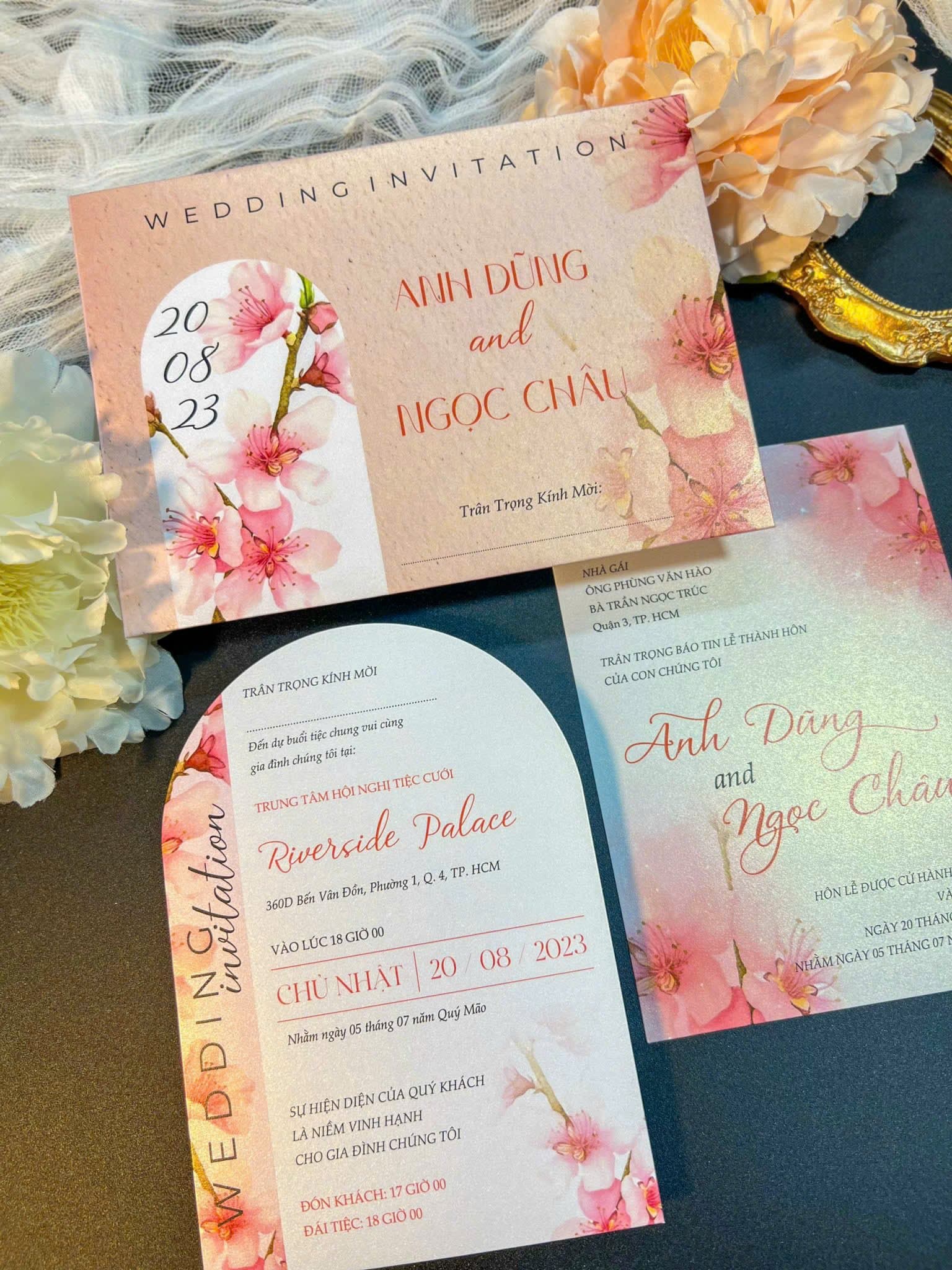 Thiệp cưới hoa đào - ảnh 3