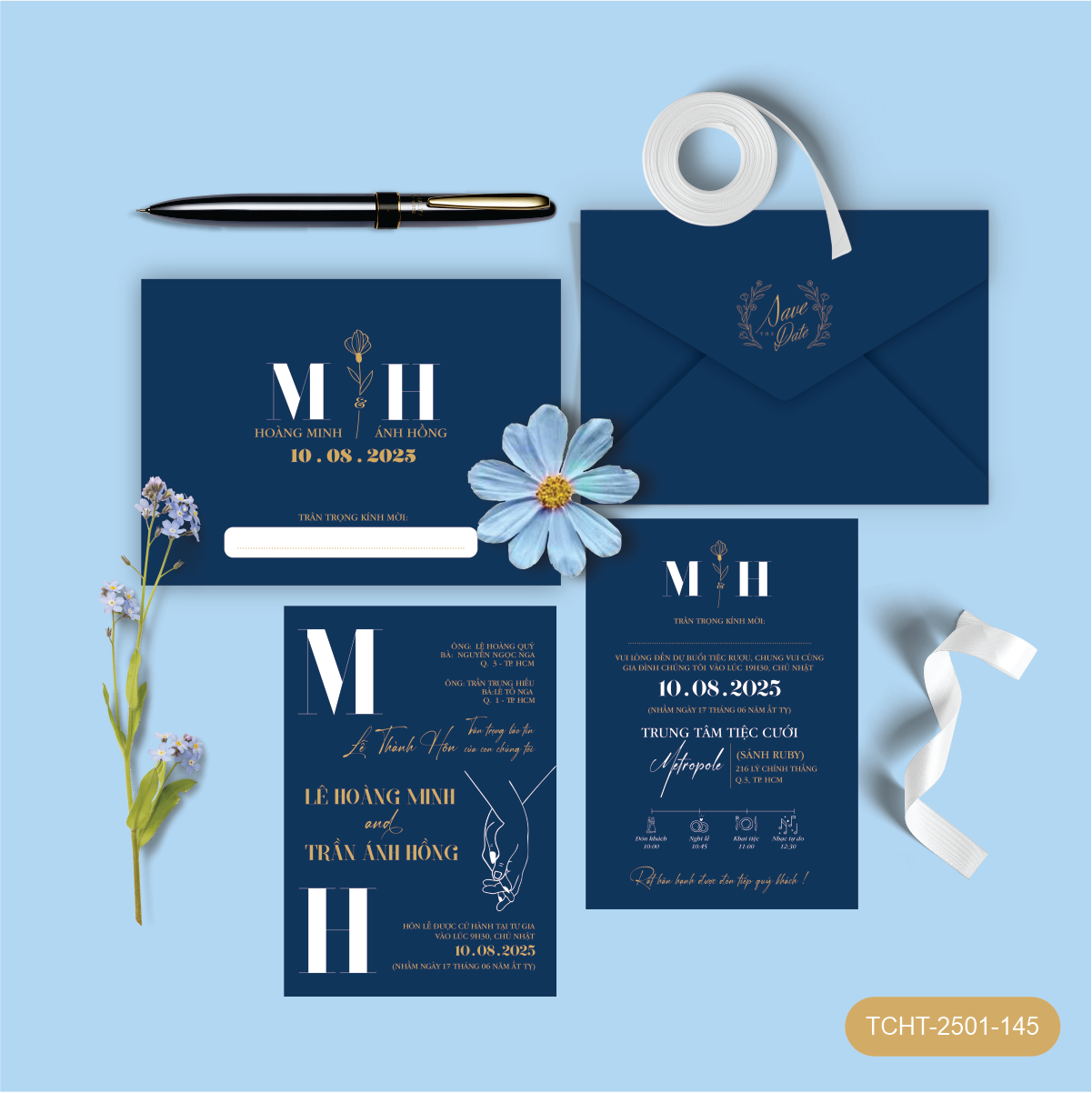 Xanh đậm cách điệu tương phản