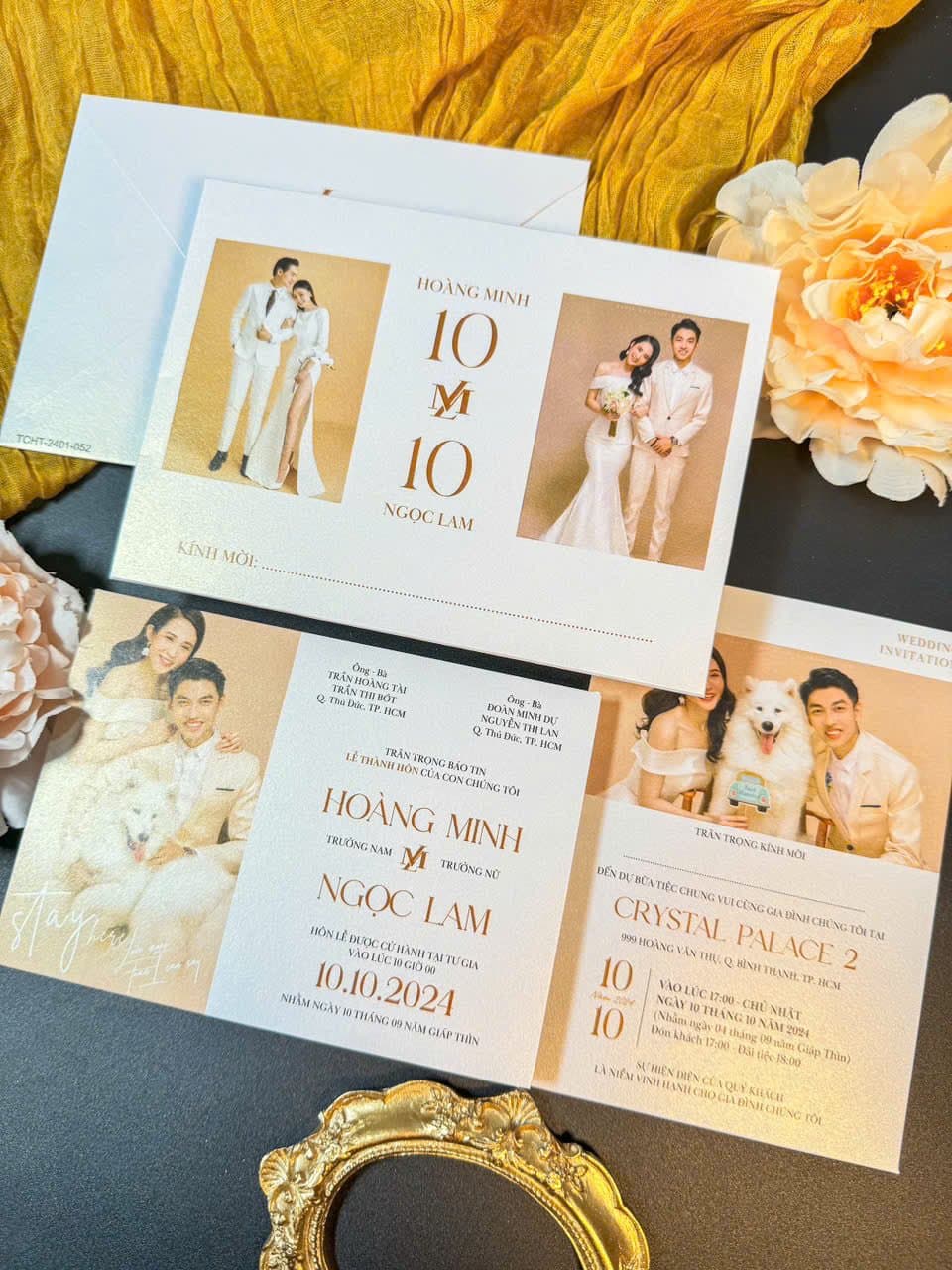 Thiệp cách điệu in hình dâu rể